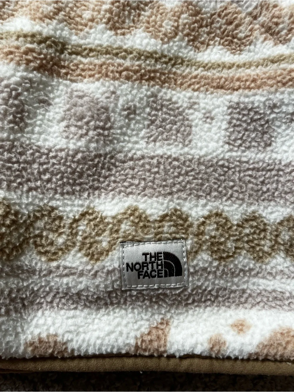 The North Face - Fair Isle Logo Print Fleece Hoodie - Size XL